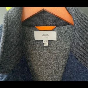 Jack Spade Light Wool blend coat . Dark blue with dark grey collar.